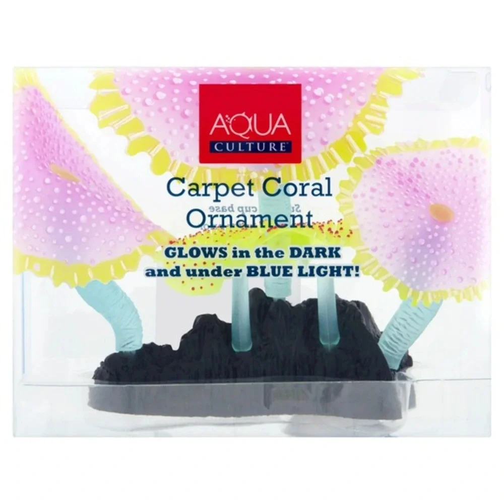 Silicone Glowing Aquarium Coral Decorations Pink Yellow Aqua Culture 1‎ Set NWT